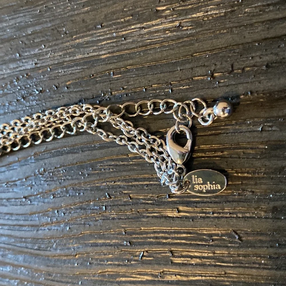 🌞 Lia Sophia Necklace Silver with Circles - Picture 2 of 6
